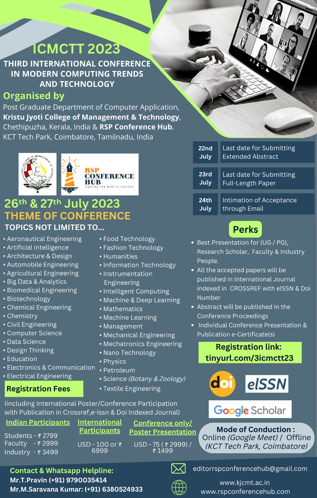 Virtual Third International Conference in Modern Computing trends and Technology ICMCTT 2023